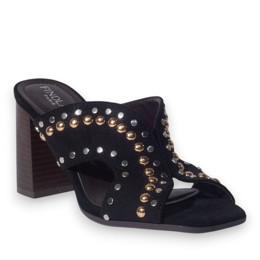 Europeon Union Women Black Chamois Heels #5059