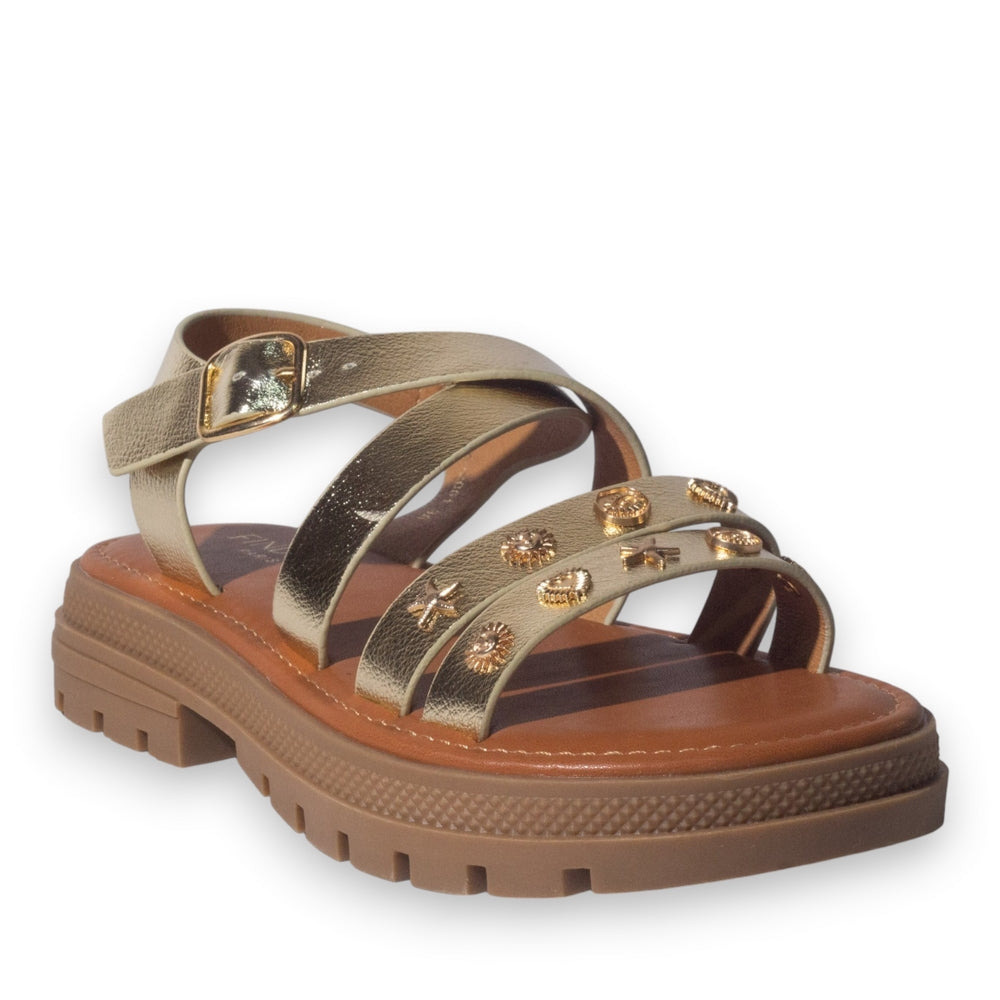 Europeon Union Women Gold Leather Wedges #5061