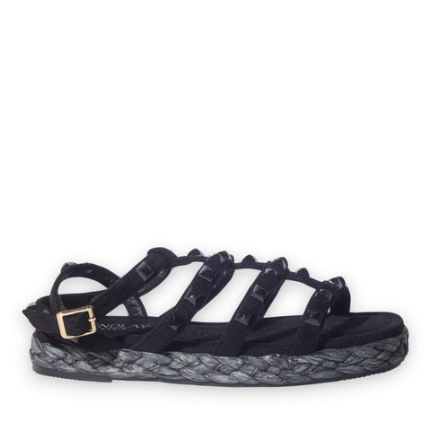 Europeon Union Women Black Chamois Sandal #5067