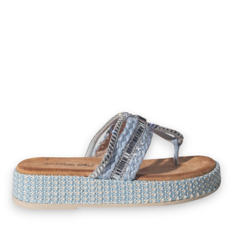 Europeon Union Women Blue Glitter Slipper #5076