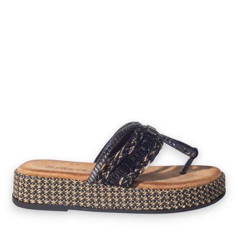 Europeon Union Women Black Glitter Slipper #5077