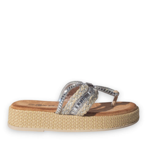 Europeon Union Women Beige Glitter Slipper #5079
