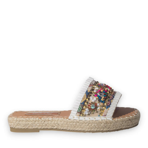 Europeon Union Women White Leather Slipper #5086