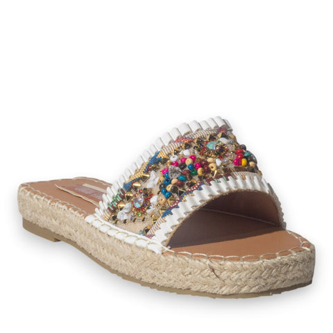 Europeon Union Women White Leather Slipper #5086