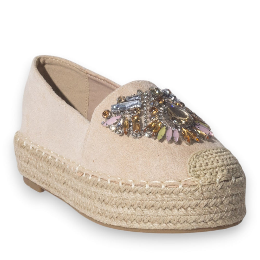 Europeon Union Women Beige Chamois Espadrilles #5088