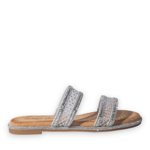 Europeon Union Women Silver Glitter Slipper #5092