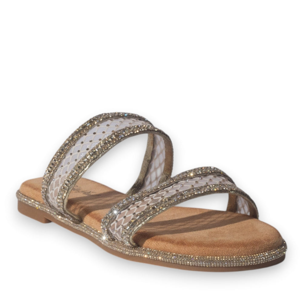 Europeon Union Women Gold Glitter Slipper #5094