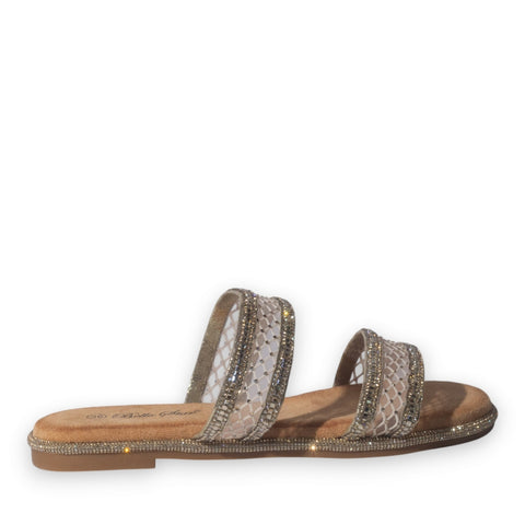 Europeon Union Women Gold Glitter Slipper #5094
