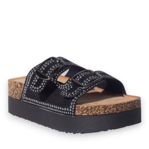 Europeon Union Women Black Chamois Slipper #5107