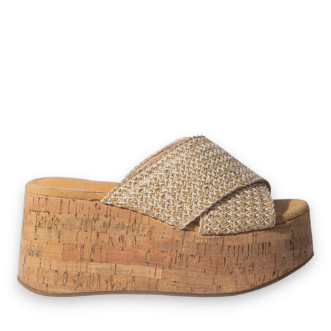 Europeon Union Women Beige Cloth Wedges #5111