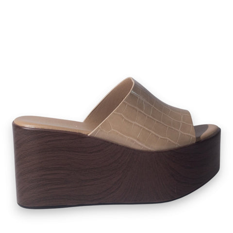 Europeon Union Women Cafe Leather Wedges #5112