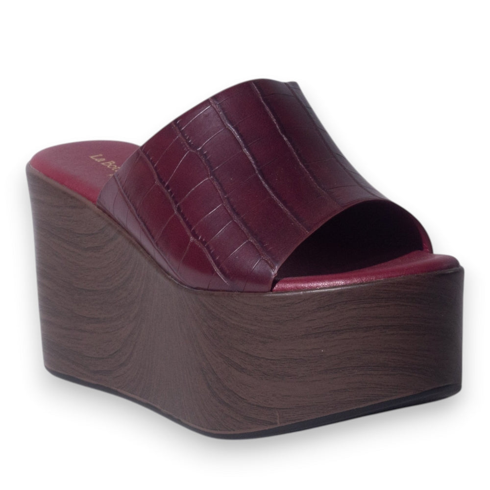 Europeon Union Women Maroon Leather Wedges #5114
