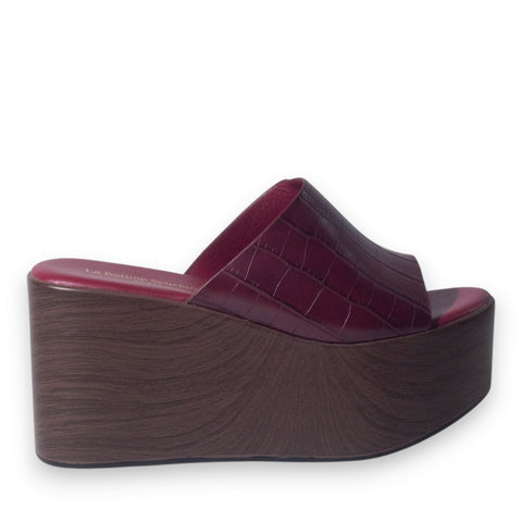 Europeon Union Women Maroon Leather Wedges #5114