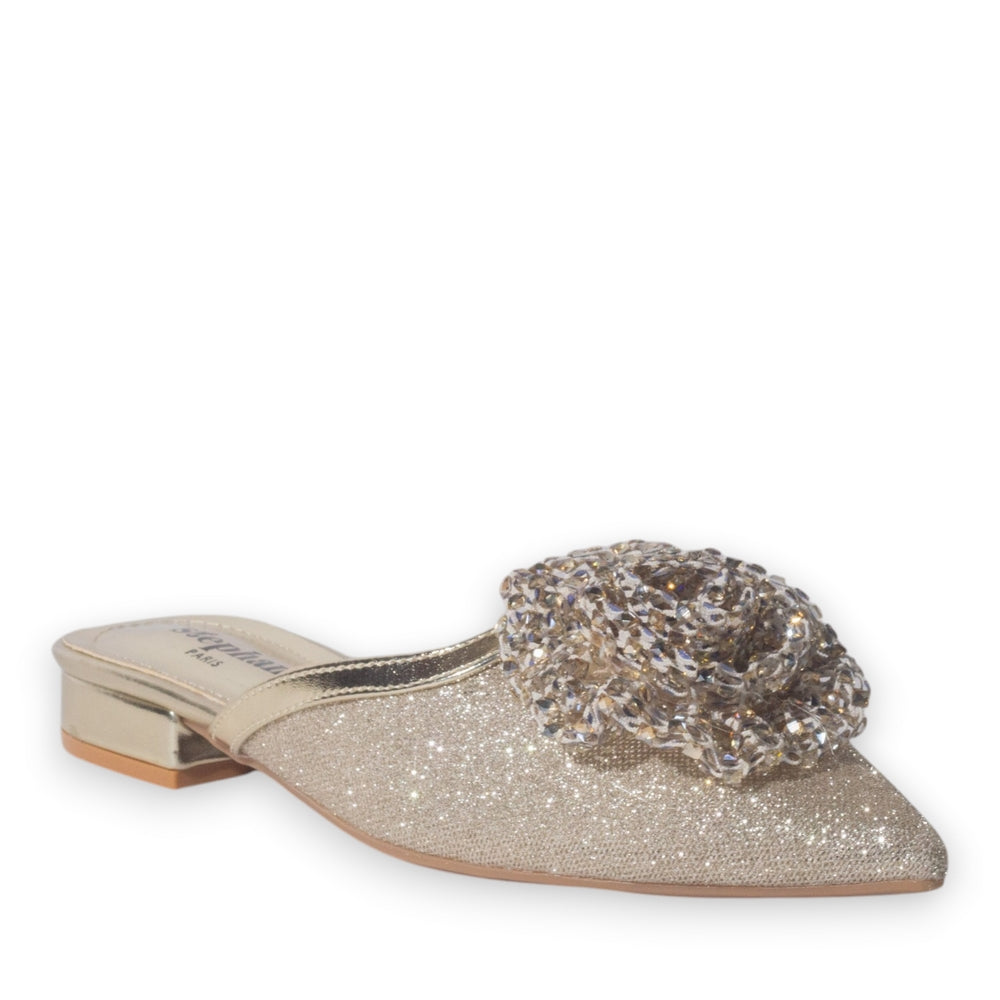 Europeon Union Women Gold Glitter Mules #5144