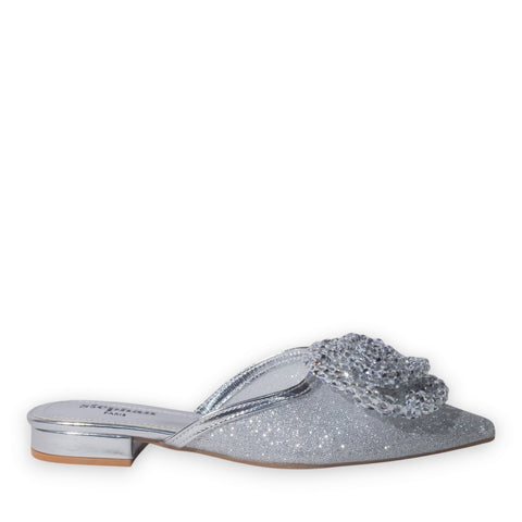 Europeon Union Women Silver Glitter Mules #5145