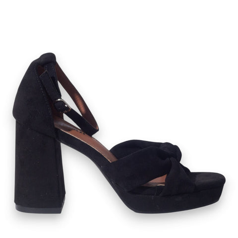 Europeon Union Women Black Chamois Wedges #5153