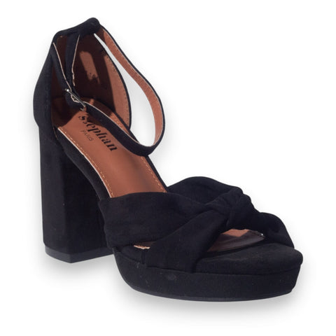Europeon Union Women Black Chamois Wedges #5153