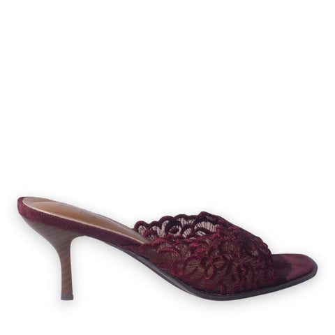 Europeon Union Women Maroon Cloth Heels #5160