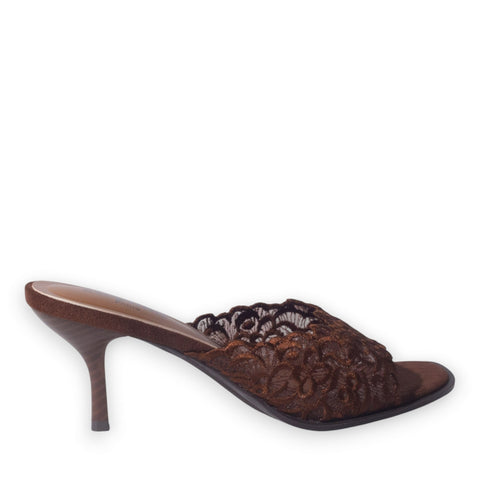 Europeon Union Women Brown Cloth Heels #5161