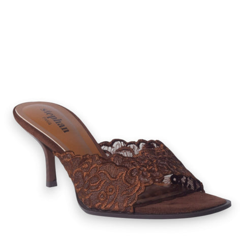 Europeon Union Women Brown Cloth Heels #5161