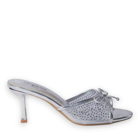 Europeon Union Women Silver Glitter Heels #5177