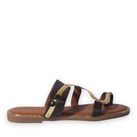 Europeon Union Women Brown Leather Slipper #5180
