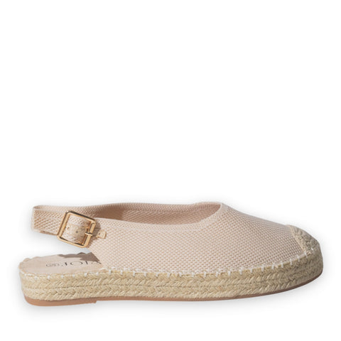 Europeon Union Women Beige Cloth Sandal #5189