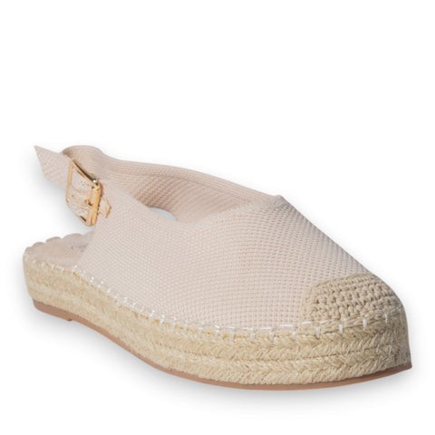 Europeon Union Women Beige Cloth Sandal #5189