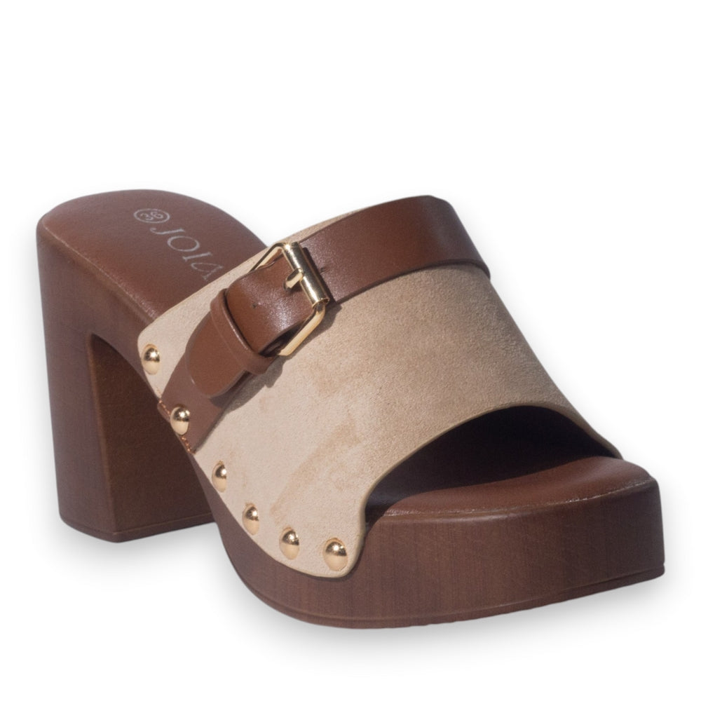 Europeon Union Women Beige Chamois Wedges #5193