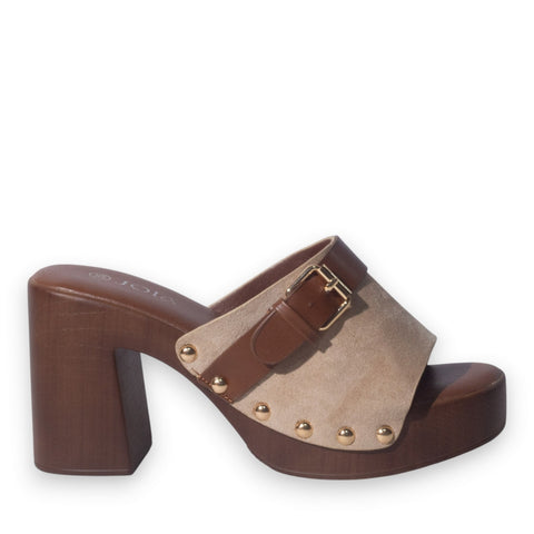Europeon Union Women Beige Chamois Wedges #5193
