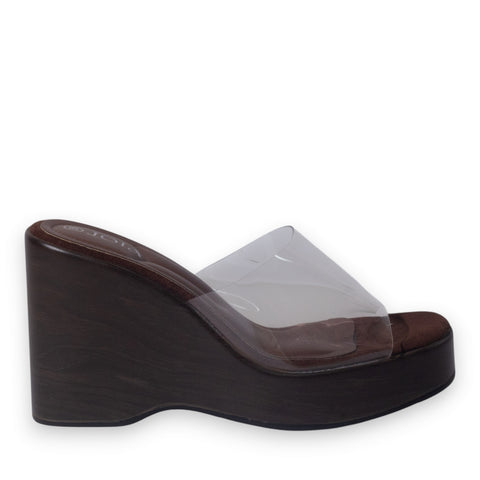 Europeon Union Women Brown Plastic Wedges #5194