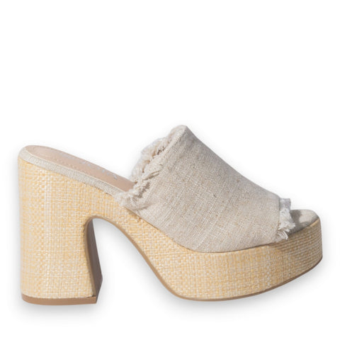Europeon Union Women Beige Cloth Wedges #5195