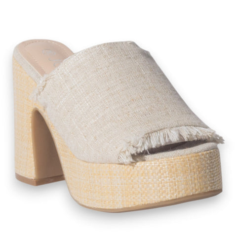 Europeon Union Women Beige Cloth Wedges #5195