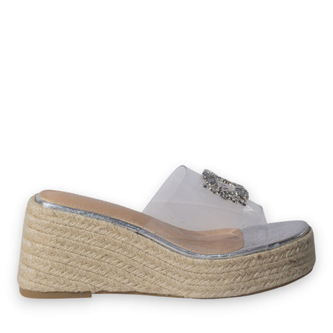 Europeon Union Women Silver Leather Wedges #5196