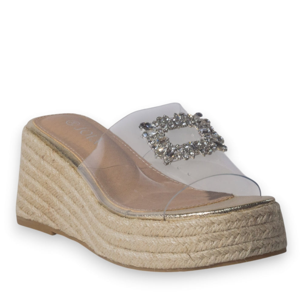 Europeon Union Women Gold Leather Wedges #5197