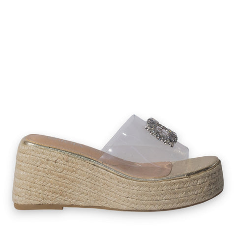 Europeon Union Women Gold Leather Wedges #5197