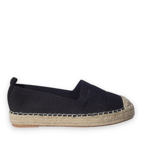 Europeon Union Women Black Cloth Espadrilles #5212