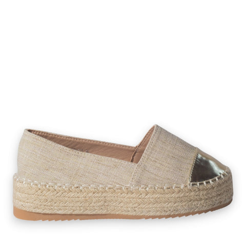 Europeon Union Women Gold Cloth Espadrilles #5219