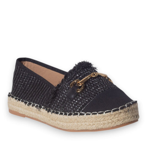 Europeon Union Women Black Wicker Espadrilles #5221
