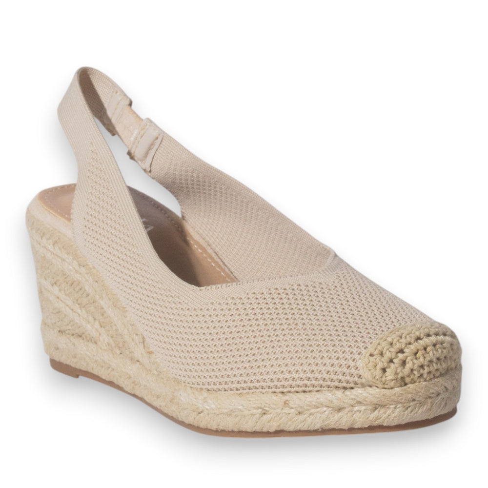 Europeon Union Women Beige Cloth Sandal #5223
