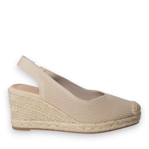 Europeon Union Women Beige Cloth Sandal #5223