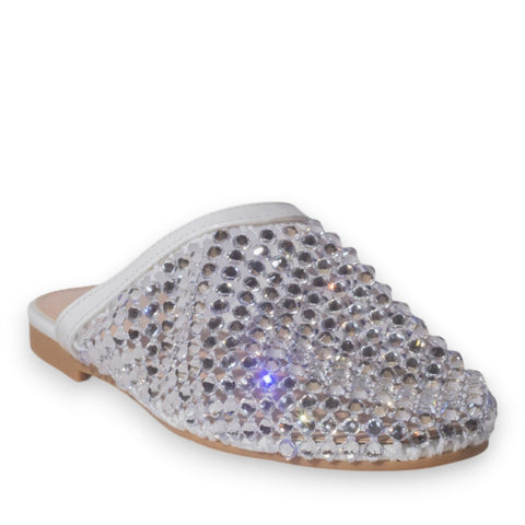 Europeon Union Women White Glitter Slipper #5225