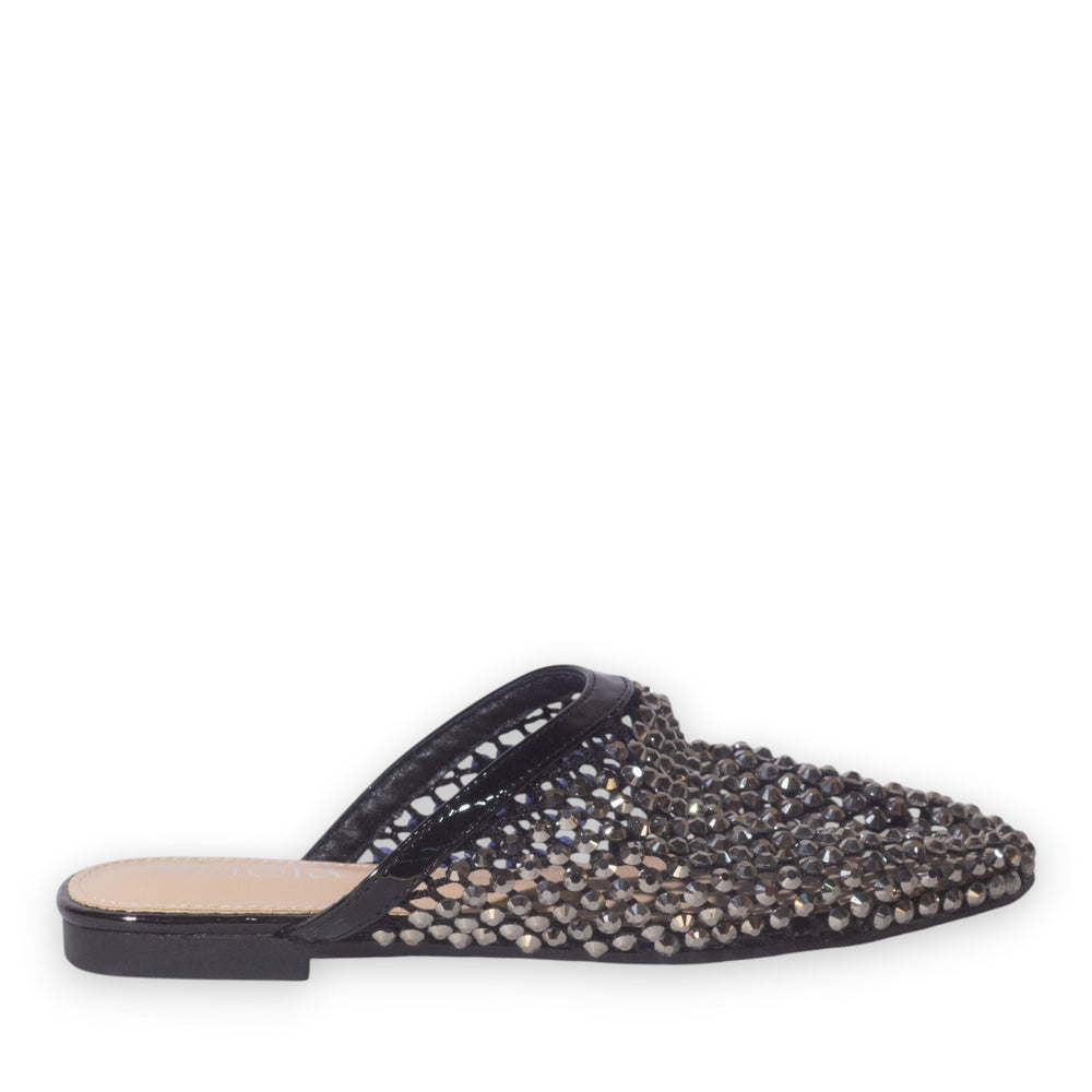 Europeon Union Women Black Glitter Slipper #5227