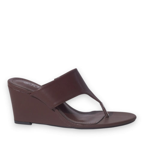 Europeon Union Women Brown Leather Wedges #5232