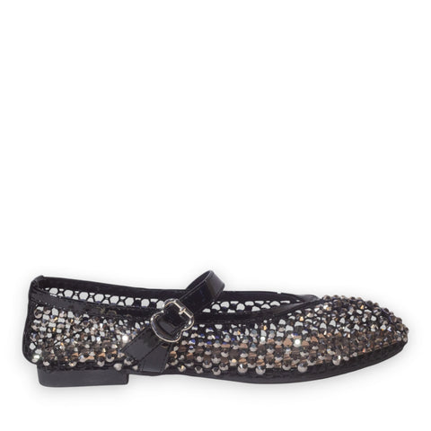 Europeon Union Women Black Cloth Ballerina #5239