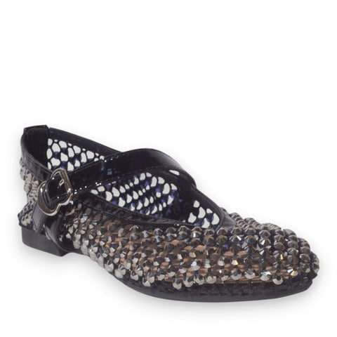 Europeon Union Women Black Cloth Ballerina #5239