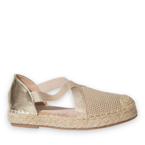 Europeon Union Women Gold Cloth Wedges #5243