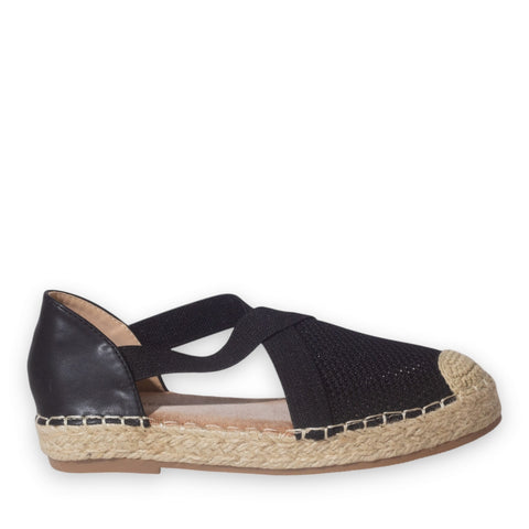 Europeon Union Women Black Cloth Wedges #5244