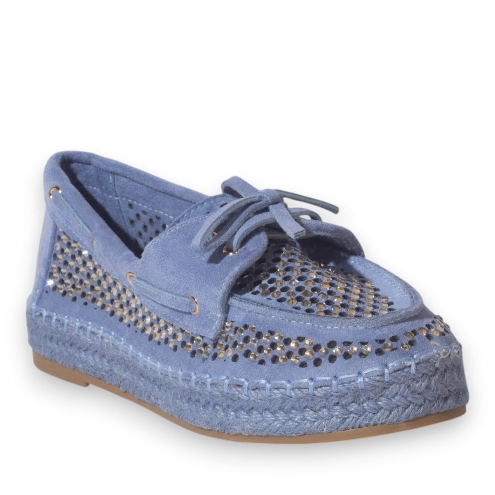 Europeon Union Women Blue Chamois Espadrilles #5248
