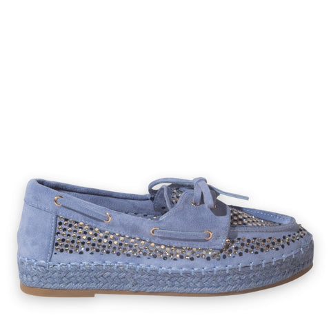 Europeon Union Women Blue Chamois Espadrilles #5248